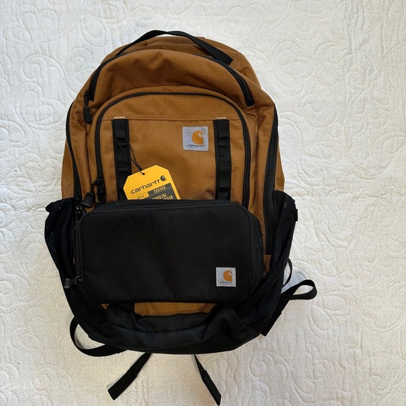 Carhartt Cargo Series 25L Daypack + 3 Can Cooler Backpack Brown Black - Picture 1 of 13